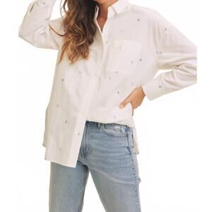 NEW IN FEBRUARY full of hearts embroidery button-down shirt in pastel